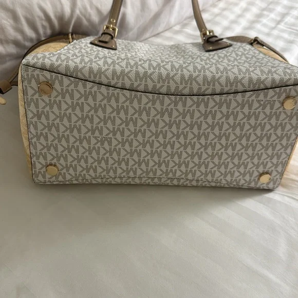 Michael Kors Brown and Cream Monogram Tote - Picture 6 of 6